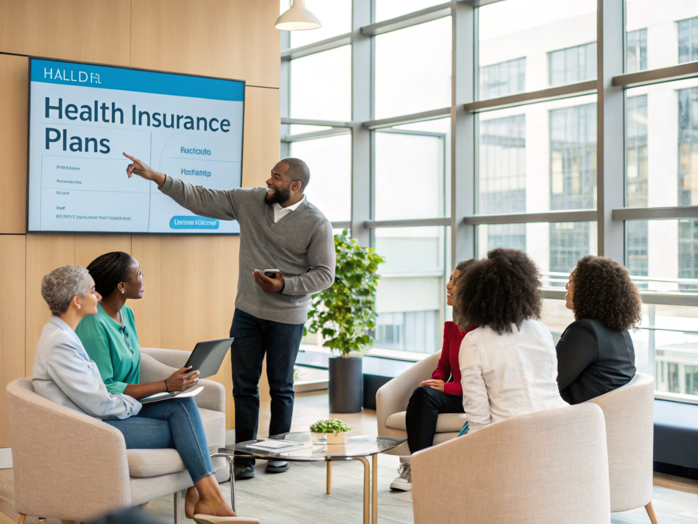 Professional healthcare office environment with employee wellness focus at Crescent DPC